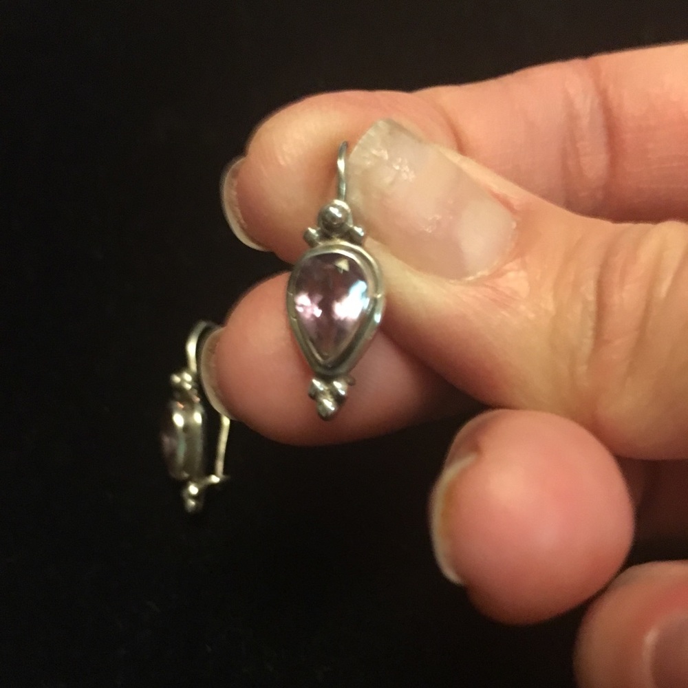 Sterling silver and amethyst earrings